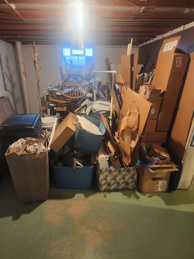 Roll-off dumpster container at job site for 4 Yard Dumpster Rental in Walkersville